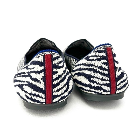 Rothy’s The Almond Loafer Zebra Print Navy Blue & White Size 10.5 EUC - Picture 5 of 12